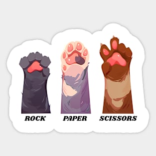 Rock paper scissors cat-cute illustration Sticker